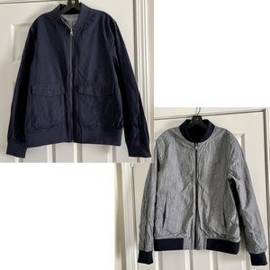 Men’s Banana Republic Reversible Navy Blue & Grey Bomber Jacket